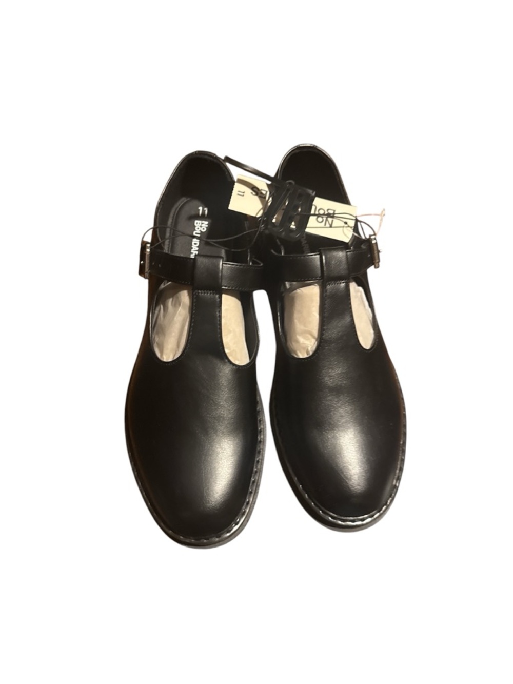 BRAND NEW No Boundaries Black Faux Leather Chunky Mary Jane Shoes Women Sz 11